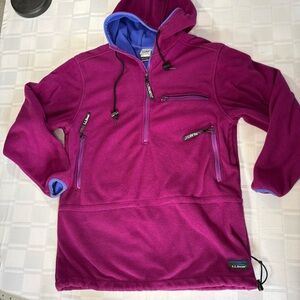 VINTAGE 90s L.L. Bean Magenta and Blue Fleece Jacket woman’s medium